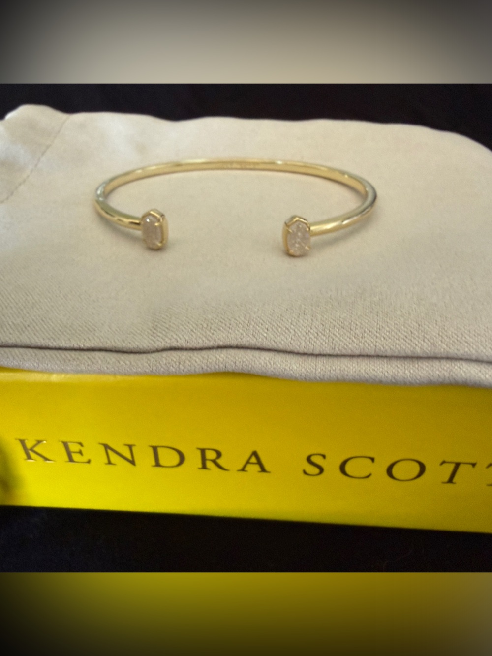 Kendra Scott Elton Gold Cuff Bracelet Ivory Druzy